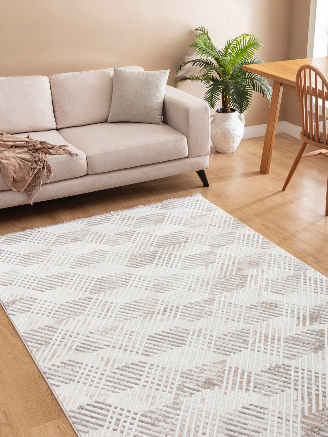 Favor Vista – Modern Mjuk Matta med 3D Geometriskt Mönster