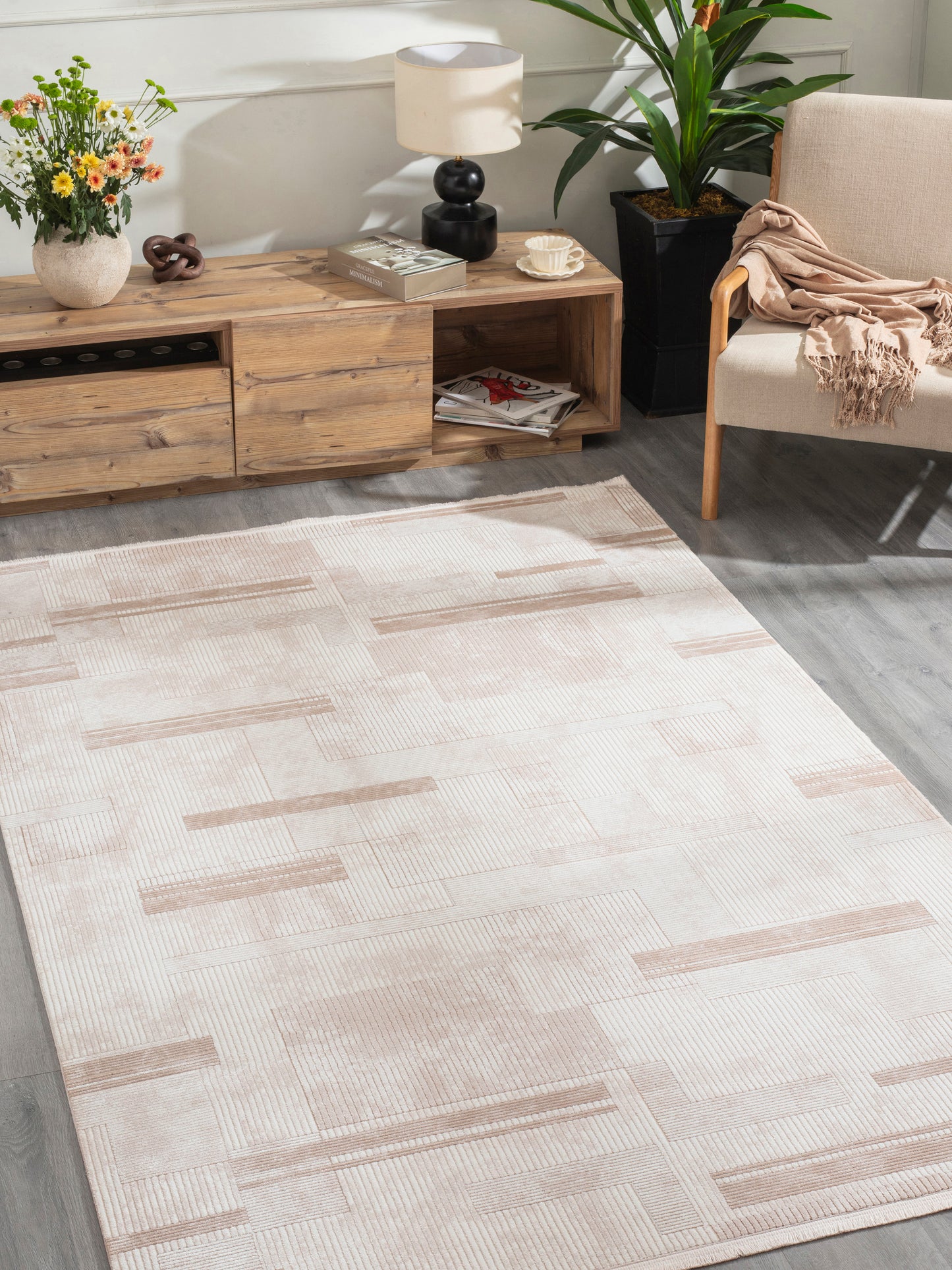 Premiere Ivory Blocks - Ljus elegans med geometrisk rytm – för dig som söker både värme och struktur i hemmet.