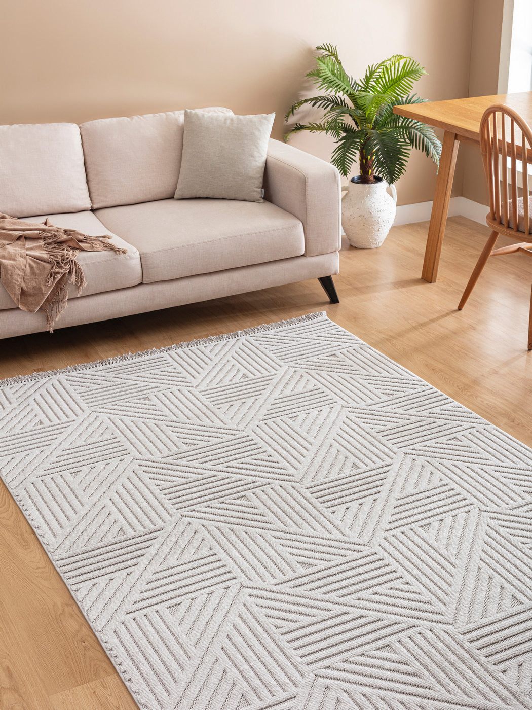 Tokyo Grafit – Dammfri Matta med Geometrisk Textur och Elegant Lyster