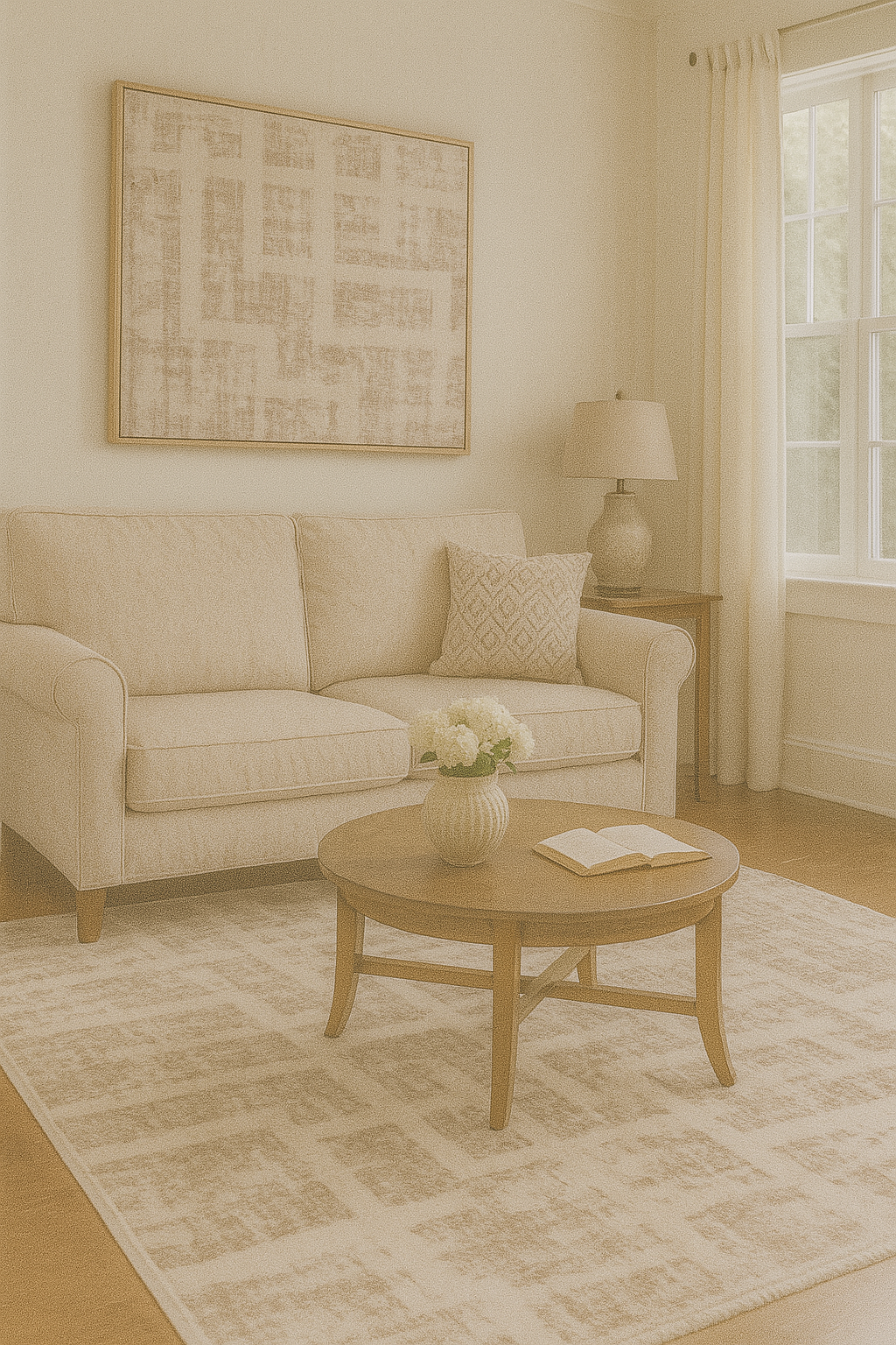 Florya Contrast – Mjuk Matta med Markerat Geometriskt Mönster i Varma Toner