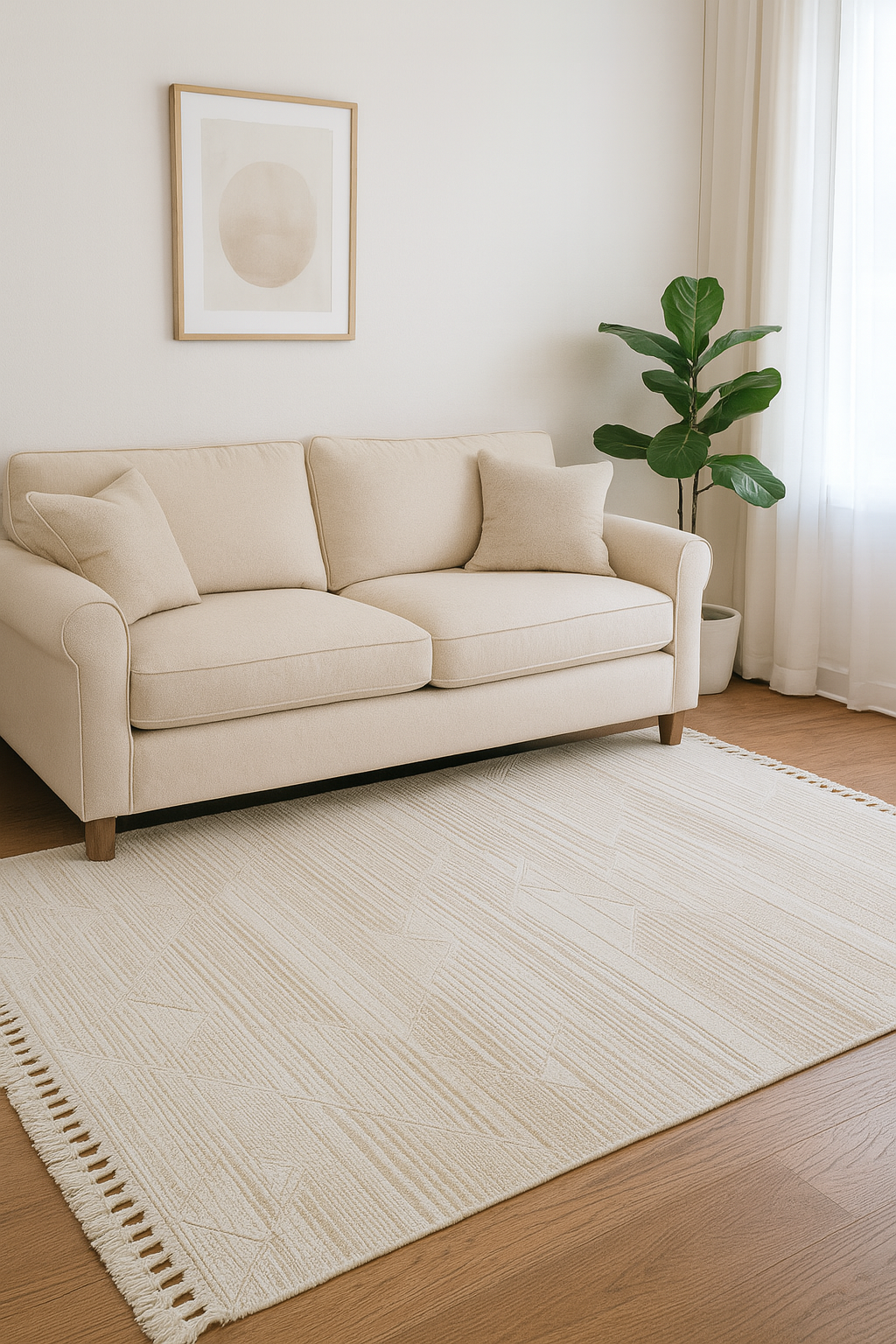 Izmir Canyon – Naturinspirerad Dammtät Matta med Fransar