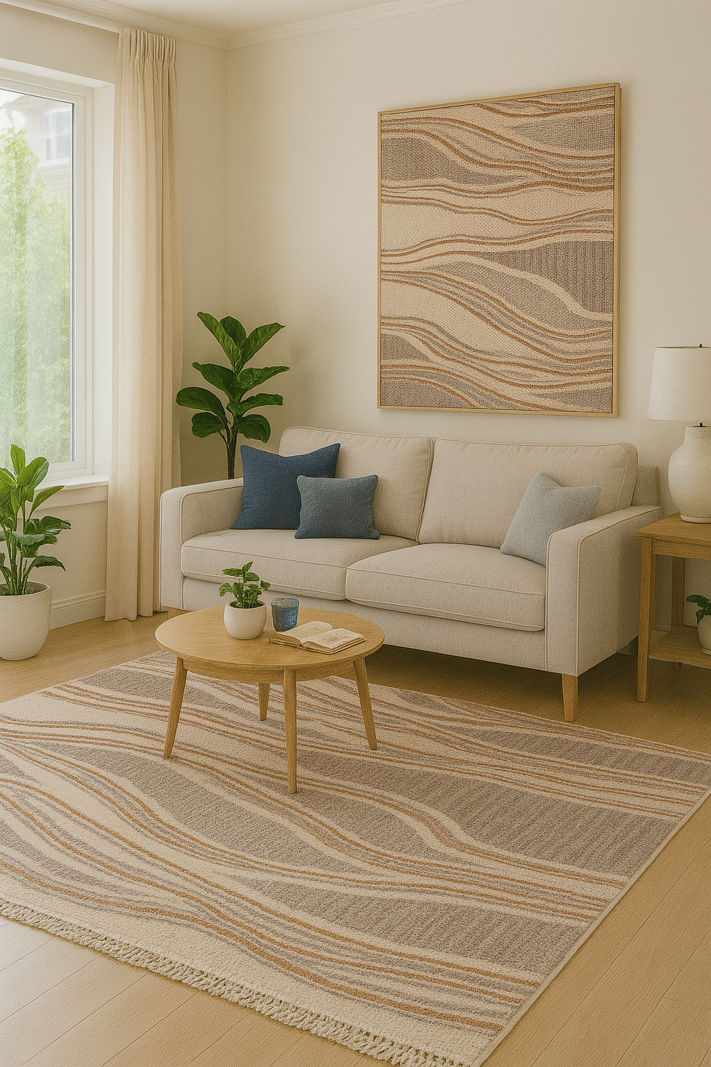 Twist Sahara – Dammfri Långluggad Matta med Naturinspirerat Vågmönster