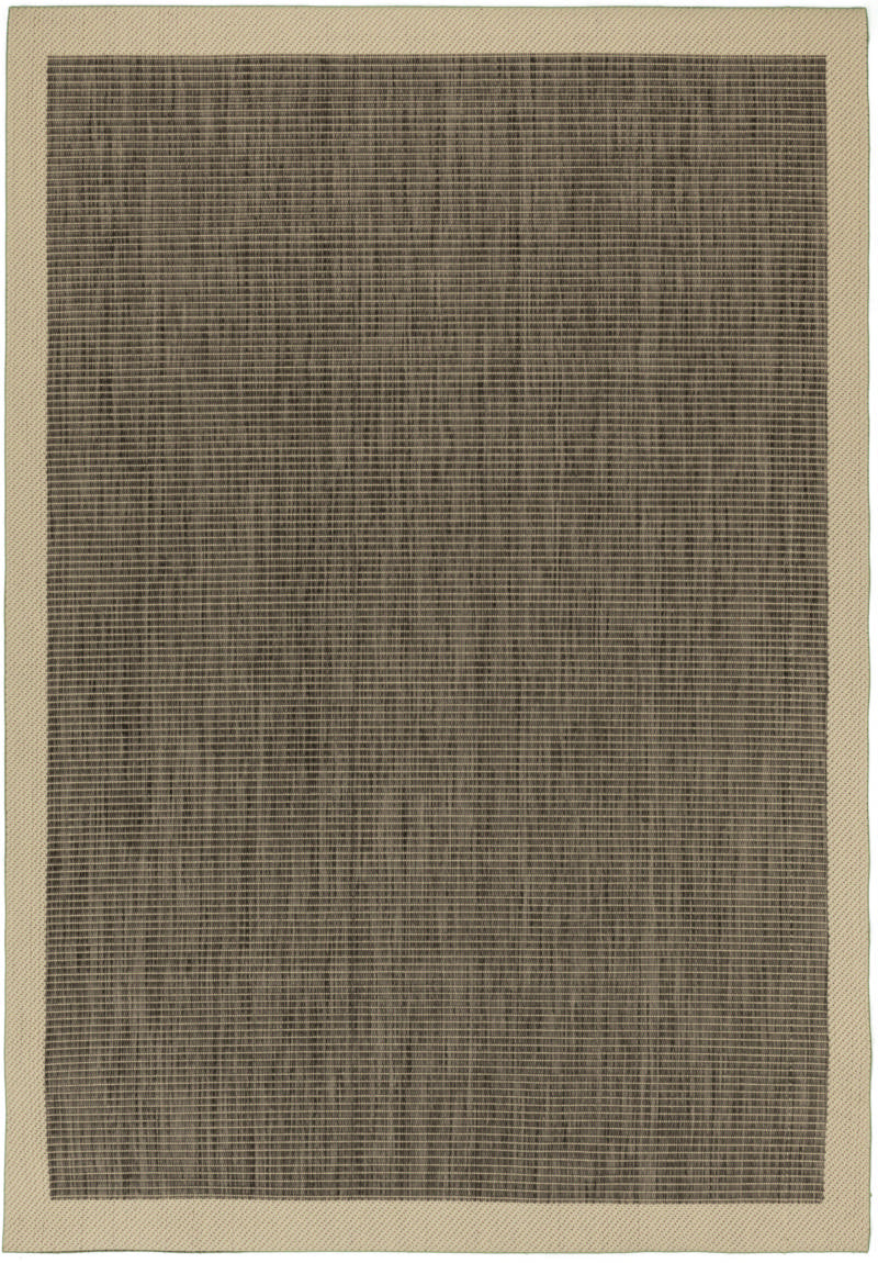 Asia Sandström – Vävd Matta i Varm Brun Ton med Elegant Ljus Kantdesign