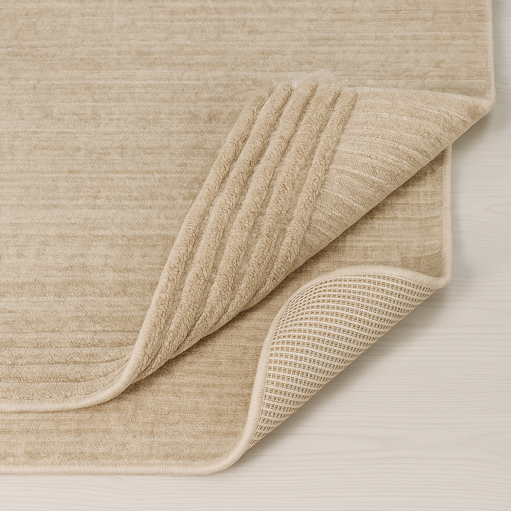 Sydney Calm – Sofistikerad Naturbeige Texturmatta med Harmonisk Ljusspel