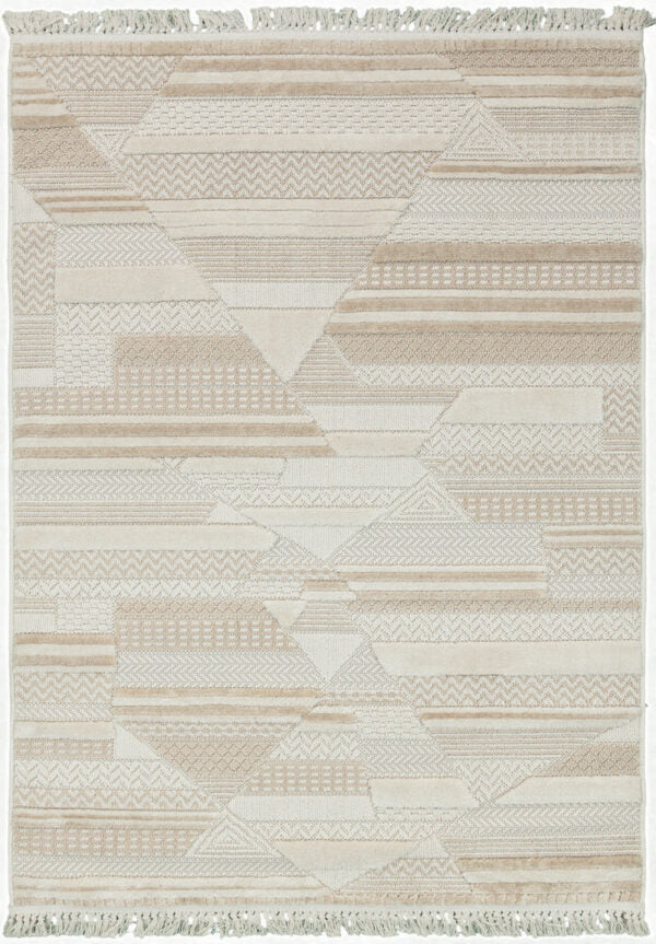 Izmir Canyon – Naturinspirerad Dammtät Matta med Fransar