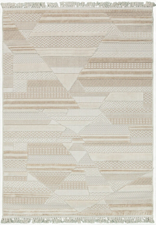 Izmir Canyon – Naturinspirerad Dammtät Matta med Fransar