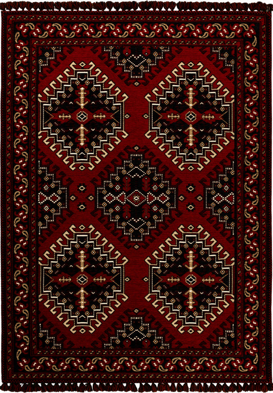 Türkmen Eldora – Praktisk Matta med Djärv Geometrisk Orientalisk Design