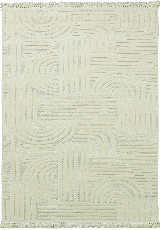 Tokyo Linne – Dammfri Vardagsrumsmatta med Fransar och Mjuk Textur