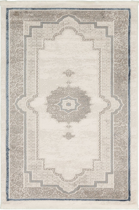 Bloom Stjärnväv – En elegant kombination av klassisk medaljong och moderna gråblå toner