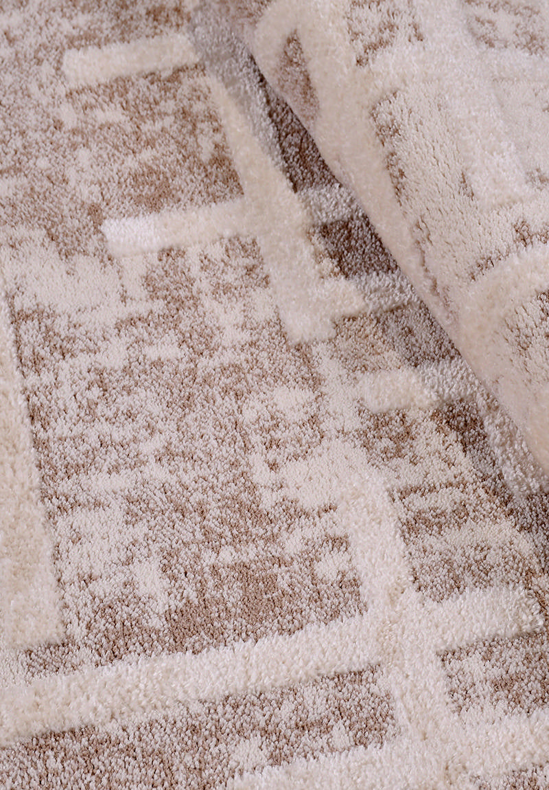 Florya Contrast – Mjuk Matta med Markerat Geometriskt Mönster i Varma Toner