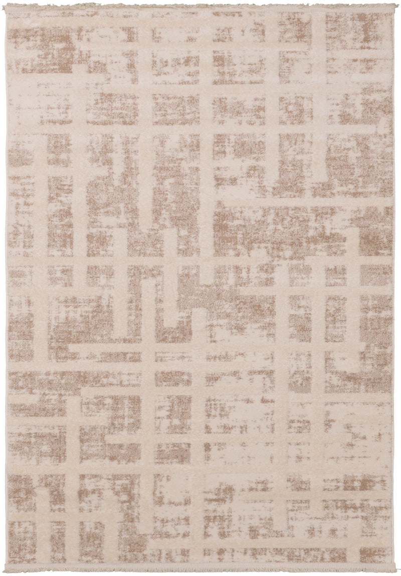 Florya Contrast – Mjuk Matta med Markerat Geometriskt Mönster i Varma Toner