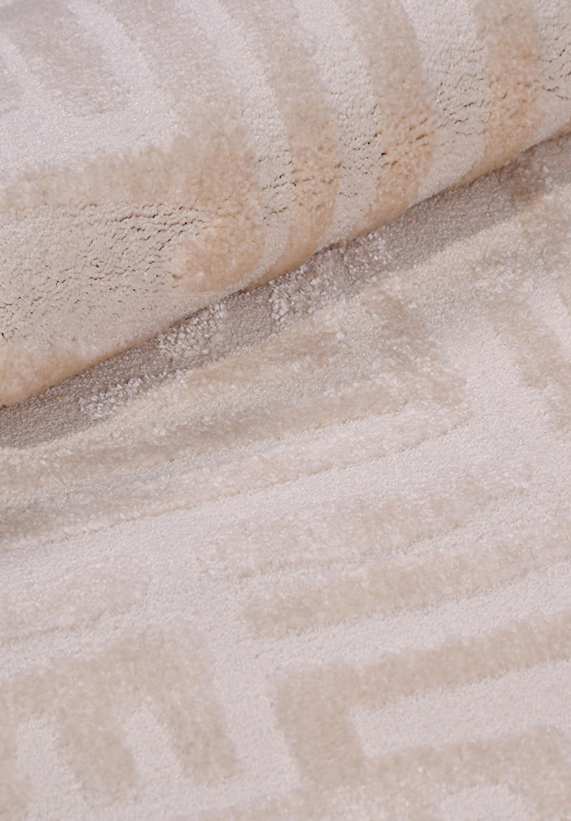 Florya Prisma – Mjuk Matta med Ton-i-Ton Geometriskt Mönster för Elegant Inredning