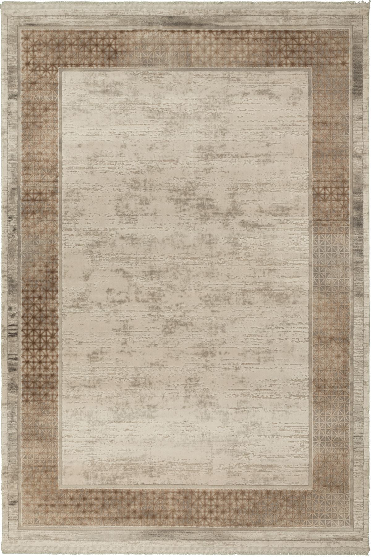 Picasso Sand - Ljus och stilren matta med varm sandfärgad ram