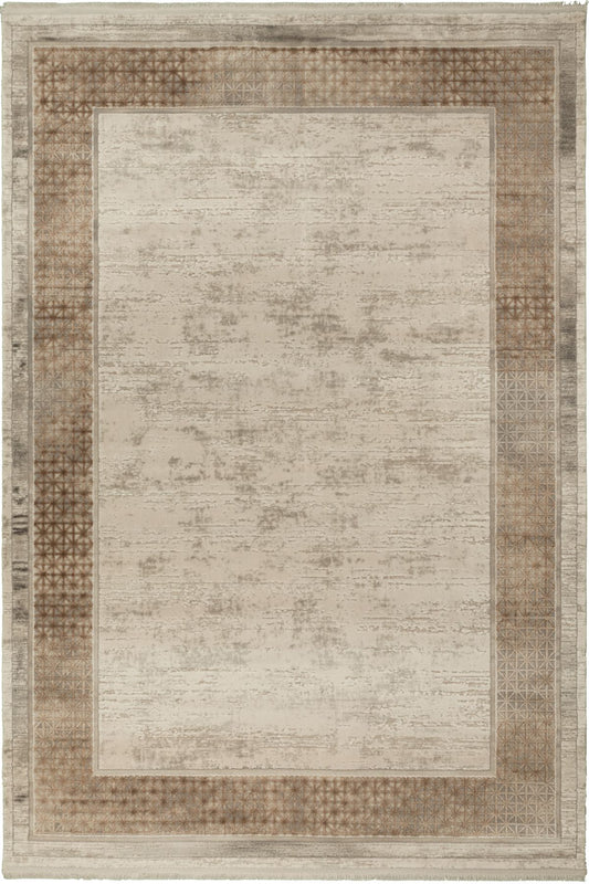 Picasso Sand - Ljus och stilren matta med varm sandfärgad ram