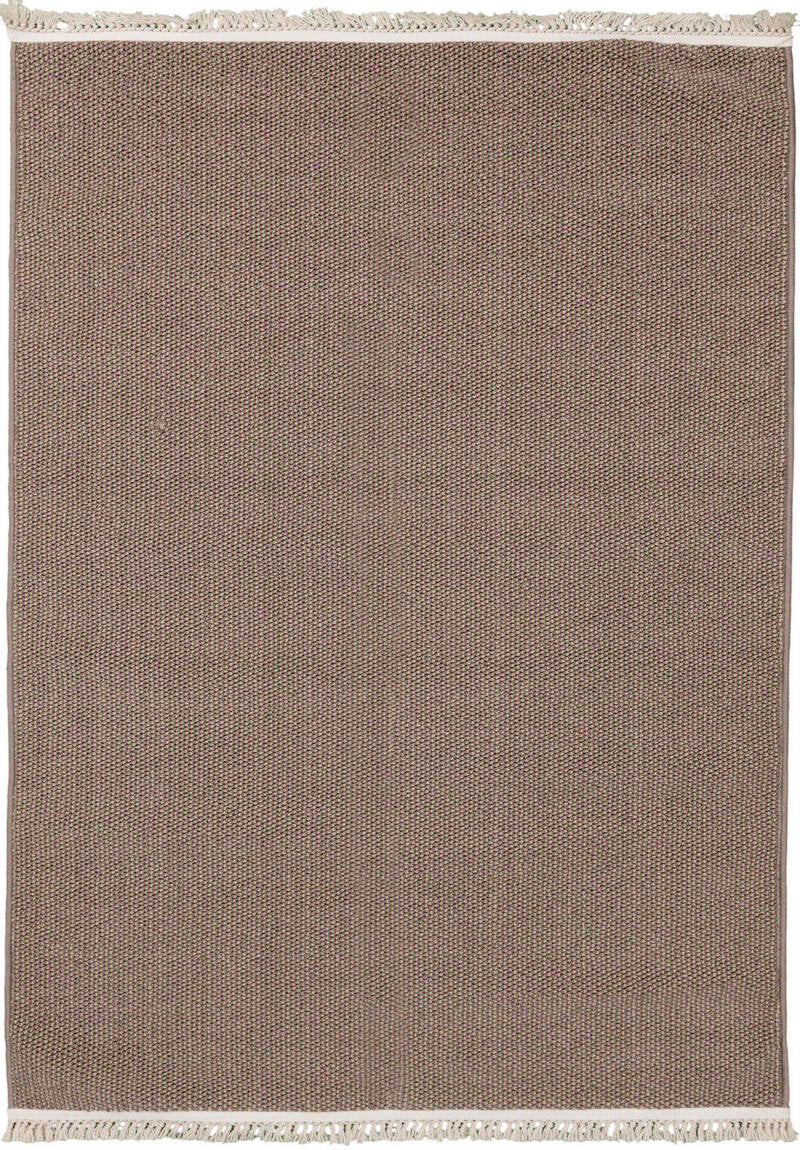 Selanik Terra – Handvävd Naturlig Matta med Fransar och Stilren Struktur