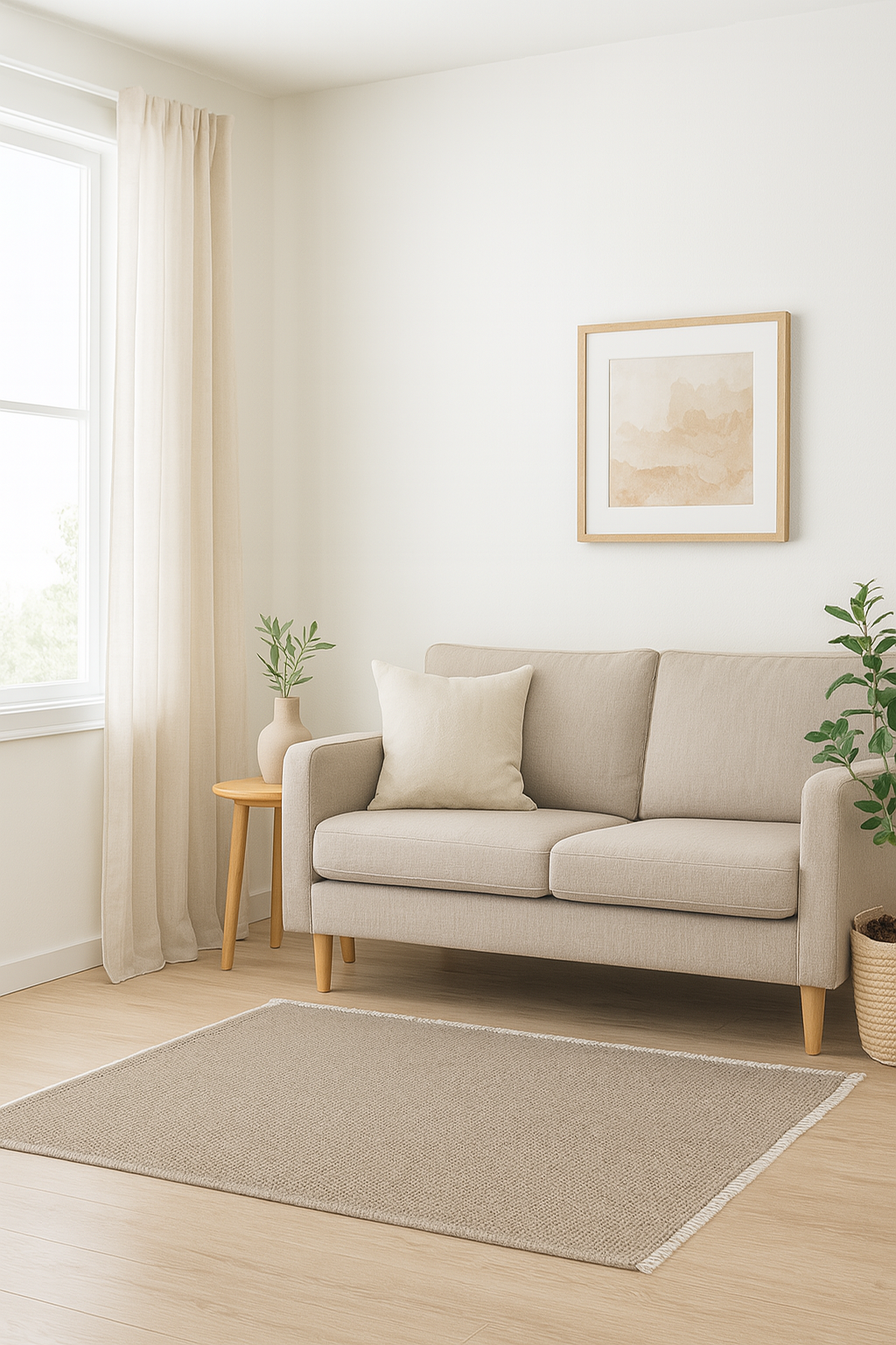 Selanik Nova – Handvävd Skandinavisk Matta med Fransar och Stilren Känsla