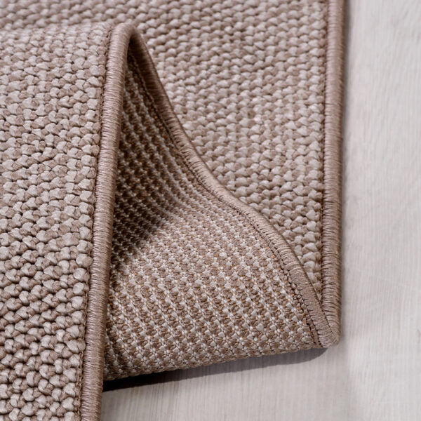 Selanik Natur – Handvävd Beige Matta med Klassisk Frans och Skandinavisk Look