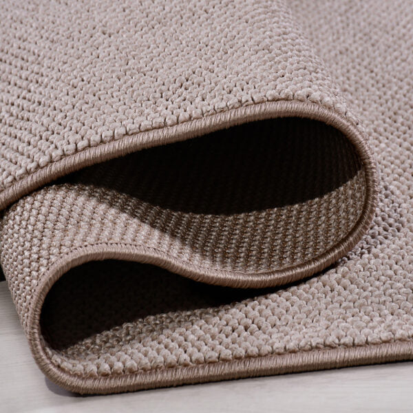 Selanik Natur – Handvävd Beige Matta med Klassisk Frans och Skandinavisk Look