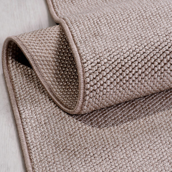 Selanik Natur – Handvävd Beige Matta med Klassisk Frans och Skandinavisk Look